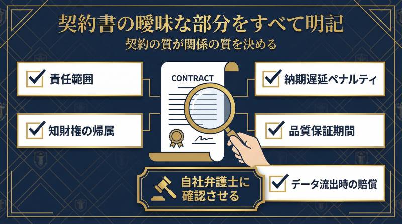 契約書で責任範囲と知財権を明確にする