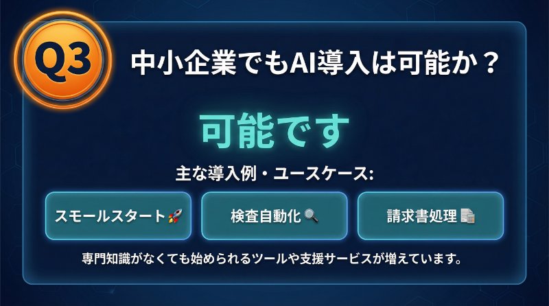 Q3: 中小企業でもAI導入は可能ですか？