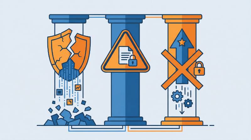 情報漏洩や著作権侵害の実害を示すインフォグラフィック