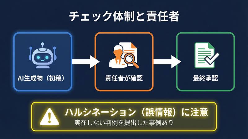 出力結果のチェック体制のインフォグラフィック