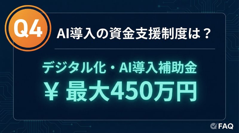Q4: AI導入に使える補助金はありますか？