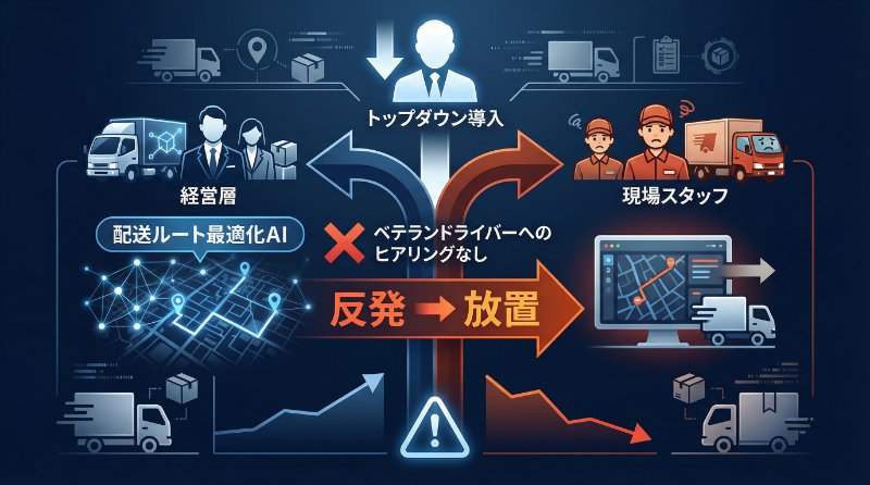 現場を無視したトップダウン導入で反発を招く