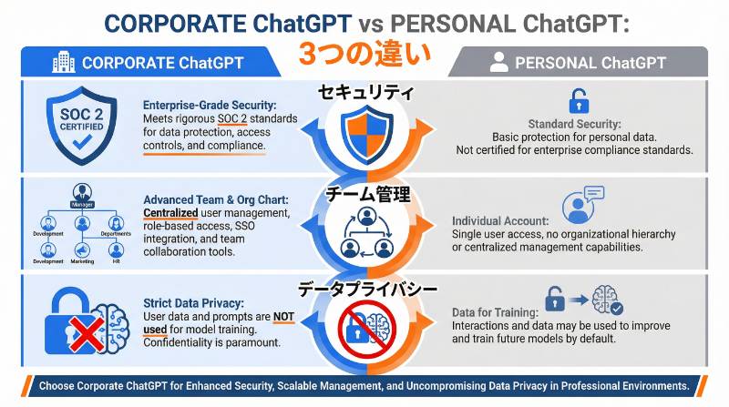 法人向けChatGPTとは？個人利用との3つの違い