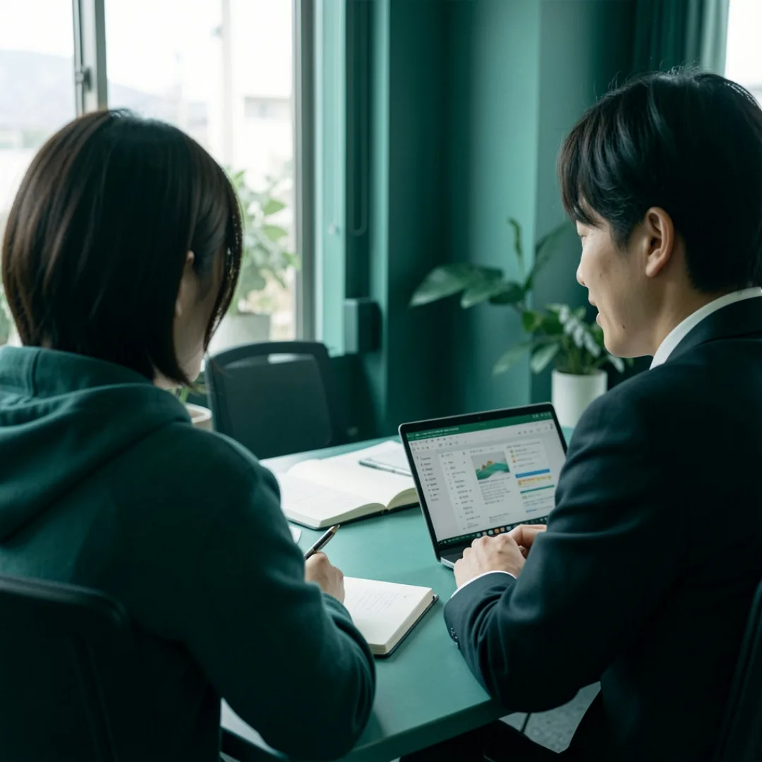 インタビュー取材の落ち着いた様子