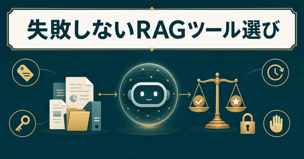 社内FAQ・RAGツールを出典・権限・鮮度・回答拒否で選ぶ選定ガイドのアイキャッチ