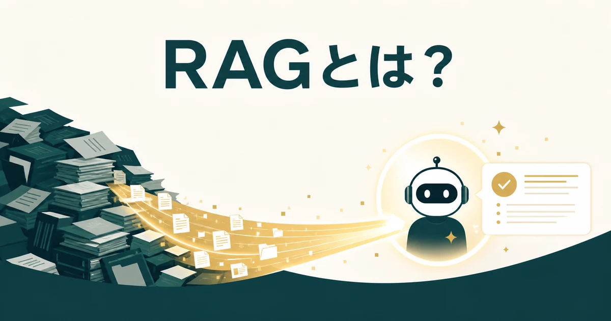 失敗しない「社内FAQ・RAGツール」の選び方とおすすめサービス【2026年最新】の「そもそもRAGとは？なぜ社内FAQ・ナレッジ検索に効くのか」に対応する見出し画像
