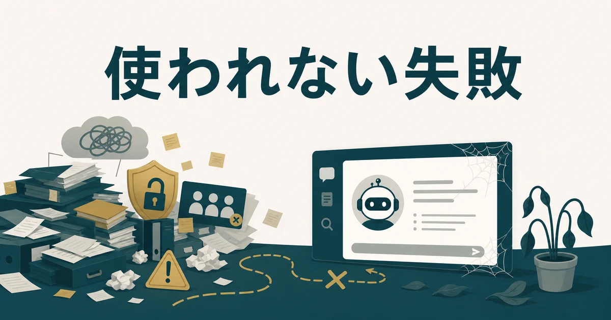 失敗しない「社内FAQ・RAGツール」の選び方とおすすめサービス【2026年最新】の「「導入したのに使われない」よくある失敗と回避策」に対応する見出し画像