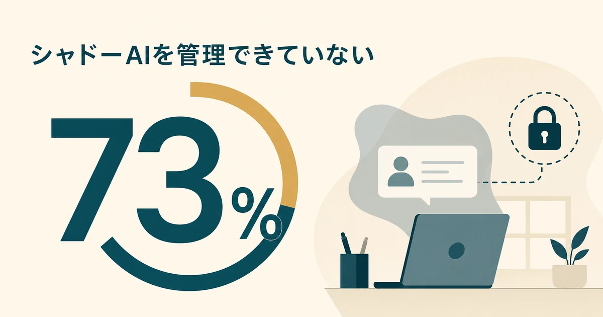 国内企業の73%がシャドーAIを管理できていないことを示す生成AIセキュリティ図解