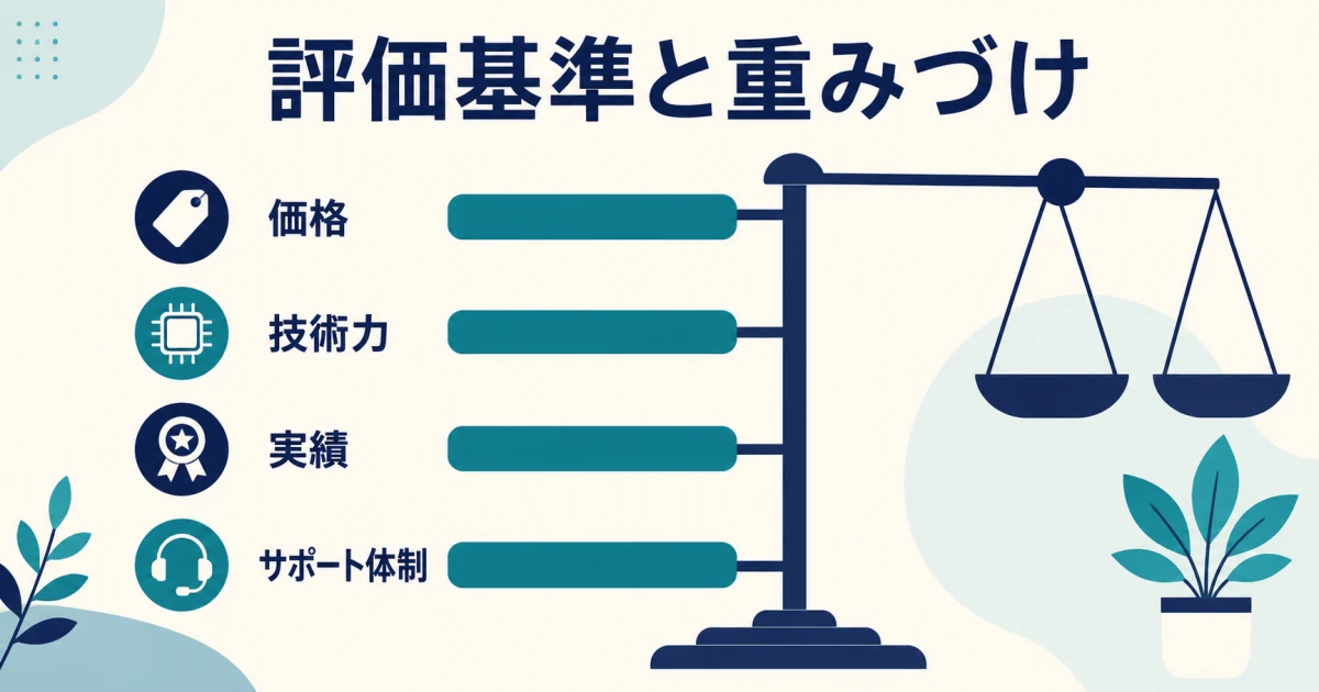 評価基準と重みづけ 評価基準と重みづけ