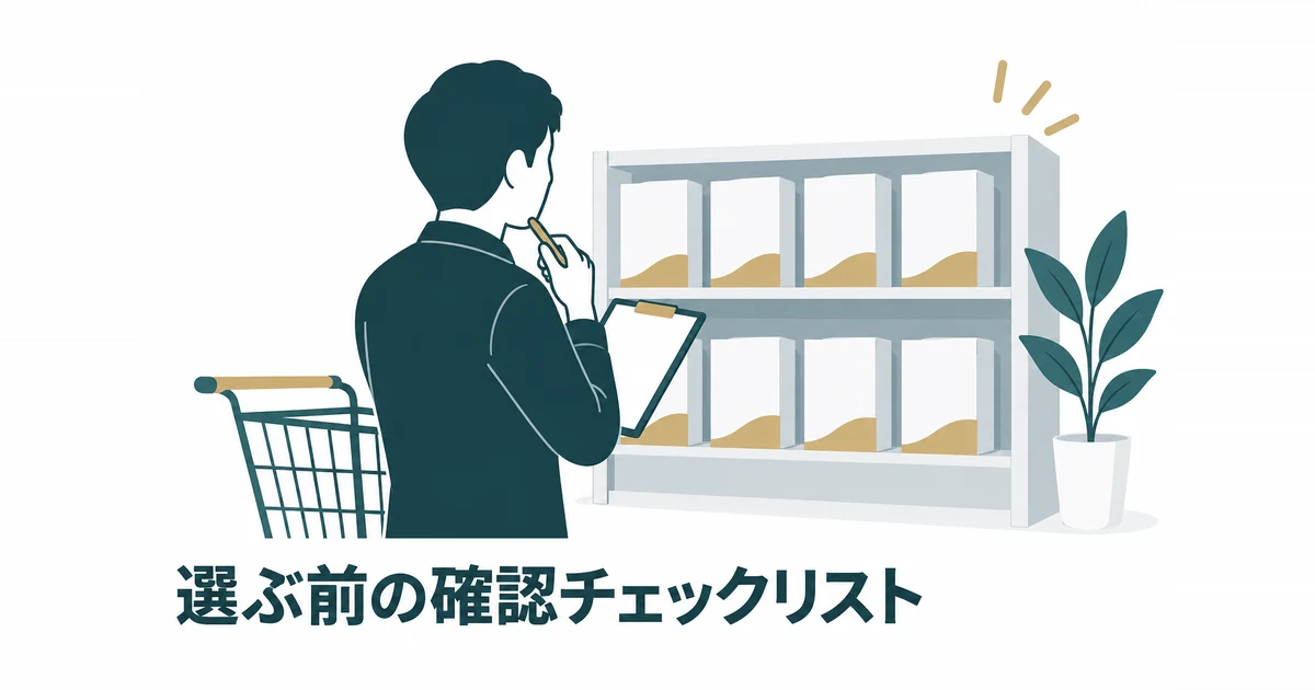格安AIツールのデメリットと失敗パターン7選｜削っていいコストの境界線：格安AIツールを選ぶ前に条件を確認する人のイラスト