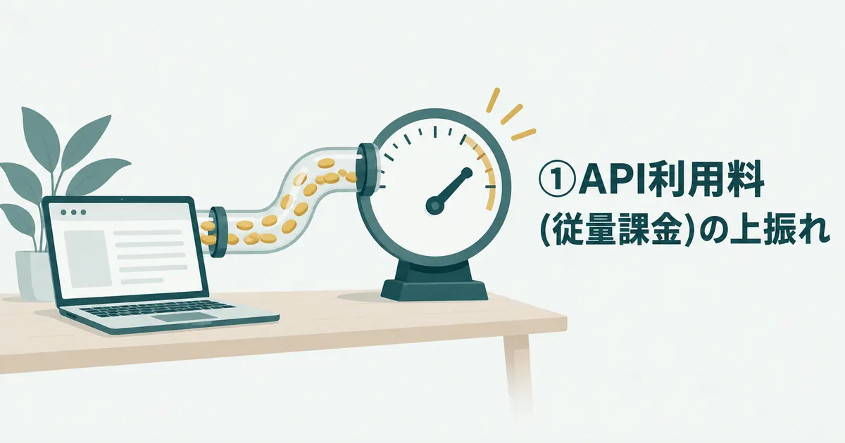 AI導入の隠れコスト12項目｜ランニングコストを見越した年間予算の組み方｜①API利用料（従量課金）の上振れ