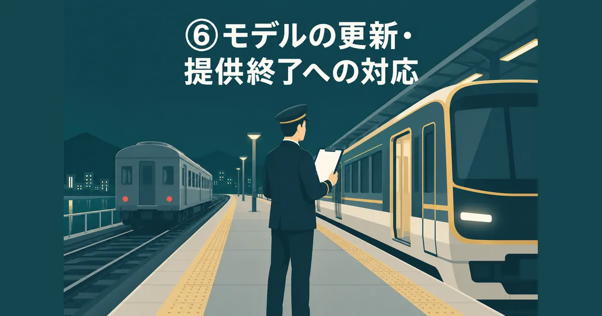 AI導入の隠れコスト12項目｜ランニングコストを見越した年間予算の組み方｜⑥モデルの更新・提供終了への対応