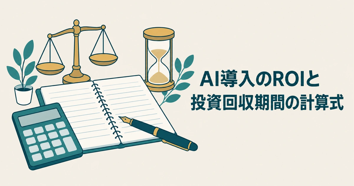 AI導入のROI・費用対効果 計算：AI導入のROIと投資回収期間の計算式