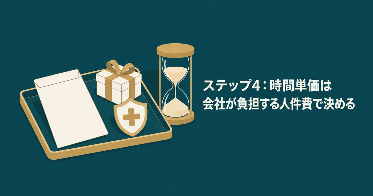 AI導入のROI・費用対効果 計算：ステップ4：時間単価は会社が負担する人件費で決める