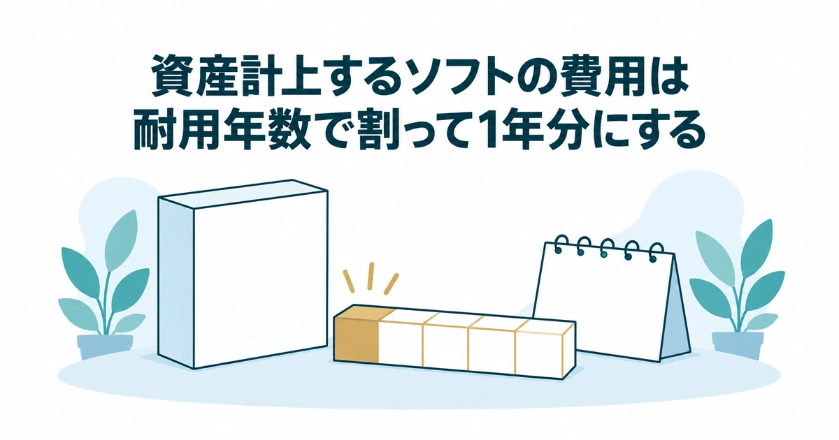 AI導入のROI・費用対効果 計算：資産計上するソフトの費用は耐用年数で割って1年分にする