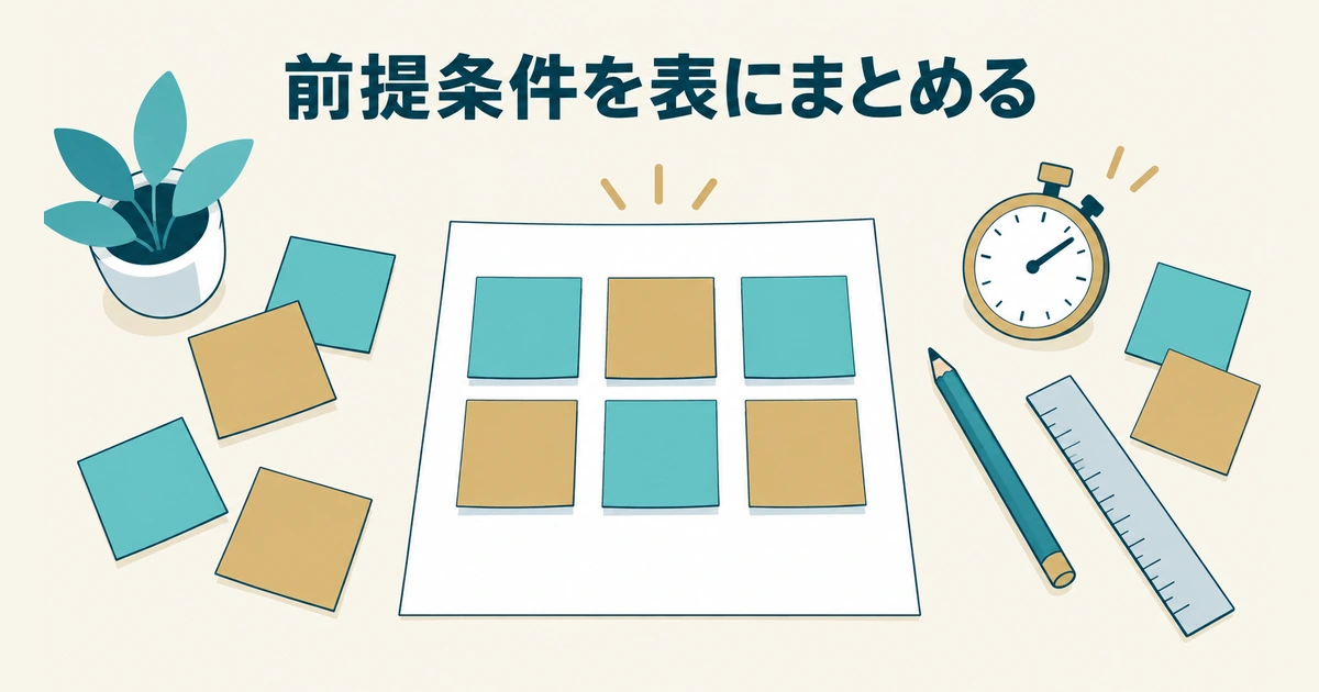 AI導入のROI・費用対効果 計算：前提条件を表にまとめる