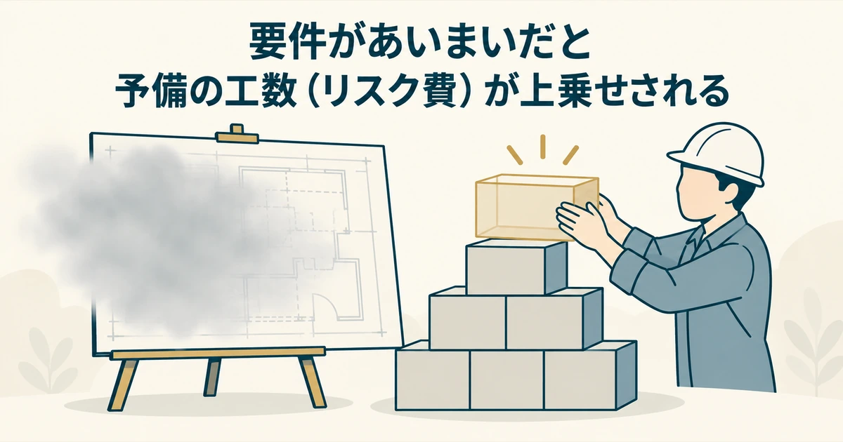 AI導入の見積もり交渉：要件があいまいだと予備の工数（リスク費）が上乗せされる
