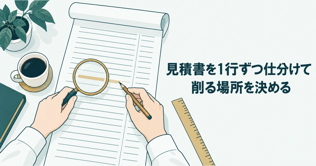AI導入の見積もり交渉：見積書を1行ずつ仕分けて削る場所を決める