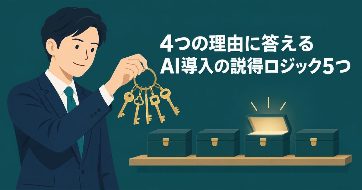 担当者が五つの鍵から、上司の懸念に合う解決策を選ぶ場面