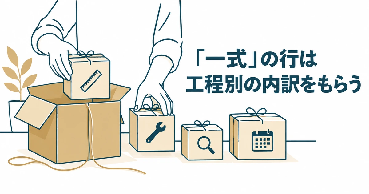 AI導入の見積もり交渉：「一式」の行は工程別の内訳をもらう