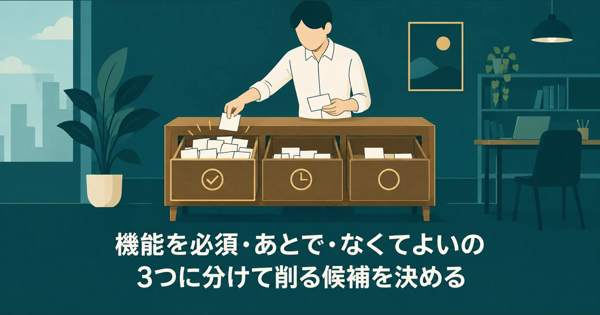 AI導入の見積もり交渉：機能を必須・あとで・なくてよいの3つに分けて削る候補を決める