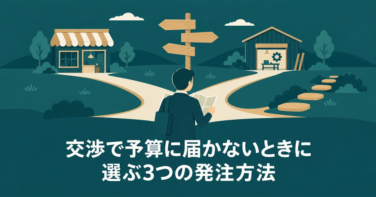 AI導入の見積もり交渉：交渉で予算に届かないときに選ぶ3つの発注方法