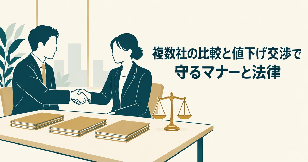AI導入の見積もり交渉：複数社の比較と値下げ交渉で守るマナーと法律