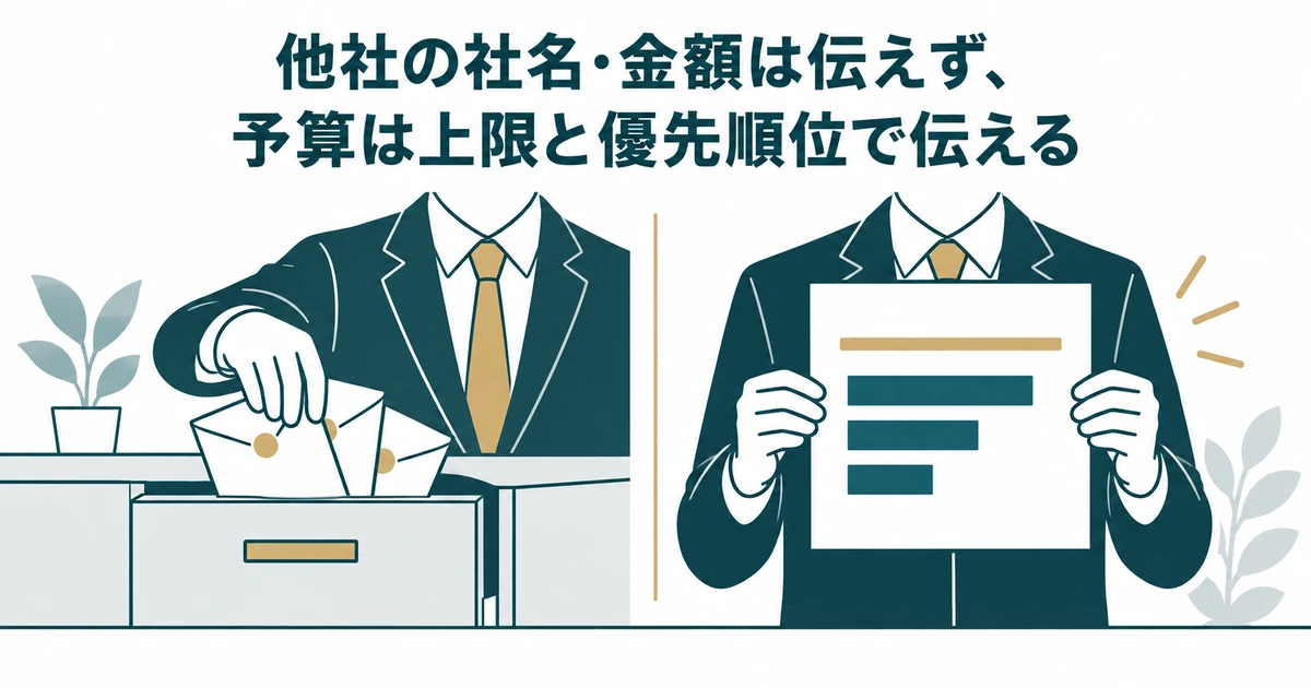AI導入の見積もり交渉：他社の社名・金額は伝えず、予算は上限と優先順位で伝える